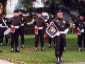 1er mai 1999 : La fanfare du 1er régiment de cuirassiers et le trompette-major, l'ADC Villière (Photo Baron)